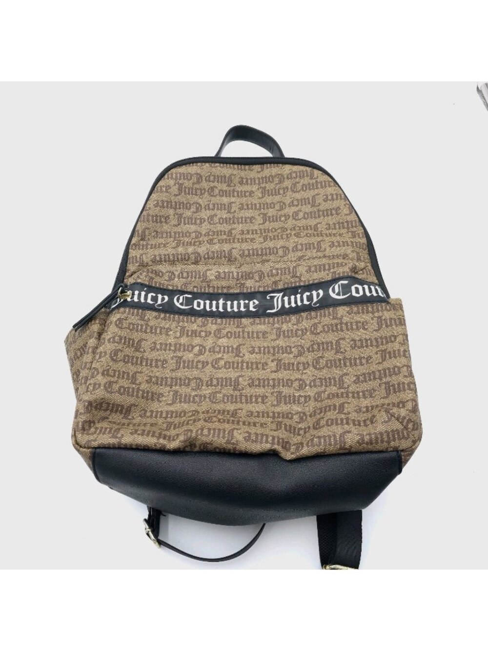 Juicy Couture Backpack Brown Monogram Logo Mini Backpack Black Trim